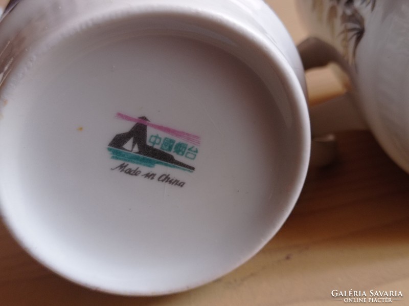 Sale!; 2 flawless retro Chinese skirted mugs