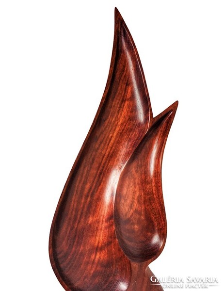 Vintage / mid-century teak wood toucan bird-shaped serving bowl, 1980's - 50604