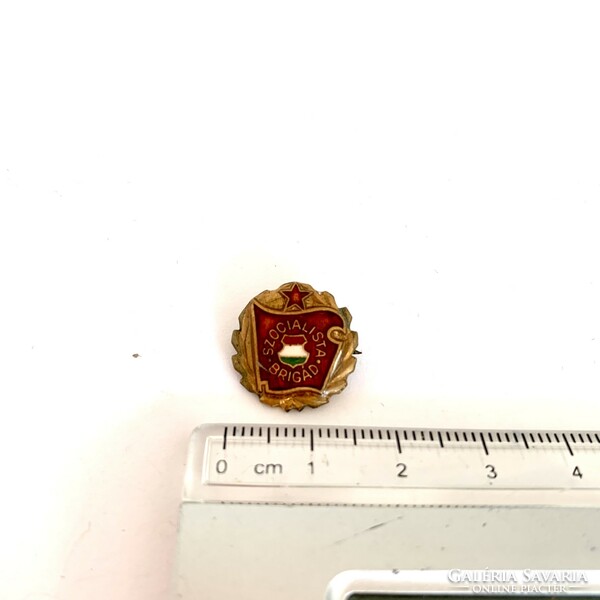 Szocialista brigád régi kitűző bross az 1950-es 1960-as évekből szocialista érme pin
