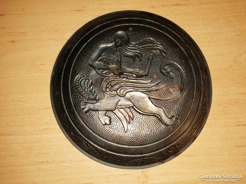Ancient Scandinavian Edda song with a mythological scene copper bowl dia. 12 cm (n)