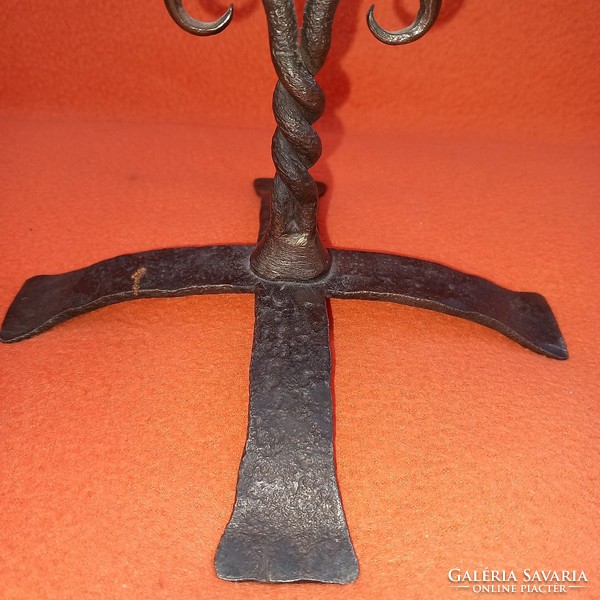 3-branched, iron, table candle holder. Decoration.