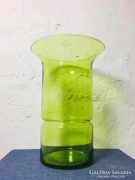 Mid Century Zöld Üveg Váza, 1960's - 51025