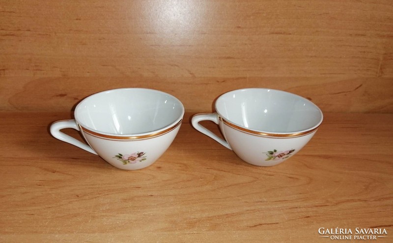 Hollóházi porcelán rózsás kávés csésze párban (0-4)