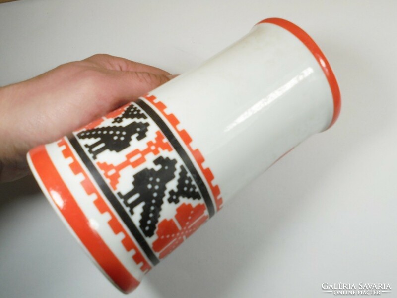 Retro régi porcelán jelzett Hollóházi bögre korsó kupa Gödöllő felirattal címerrel - Hollóháza