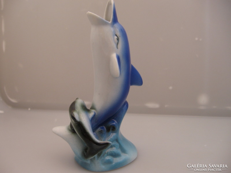 Porcelain dolphin vase
