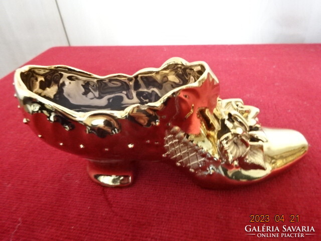 Romanian porcelain women's shoes with a rose pattern. Length 15 cm. Jokai.