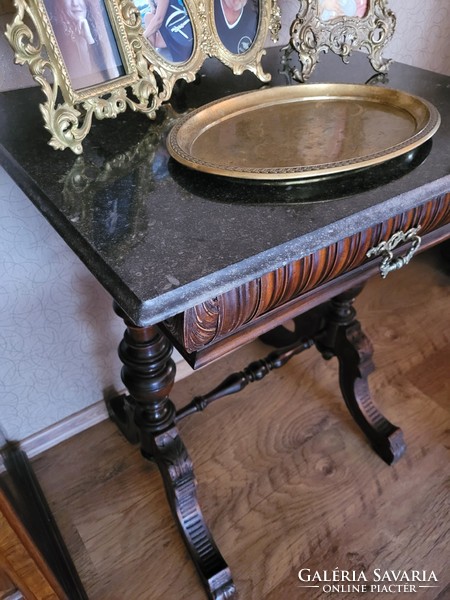 Pewter sewing table