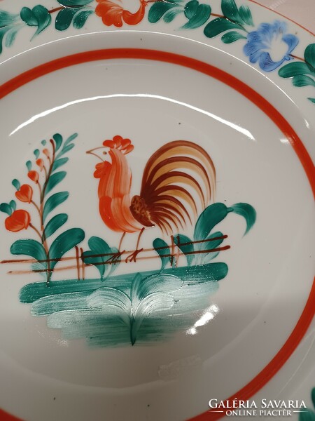 Retro hand-painted rooster wall plate