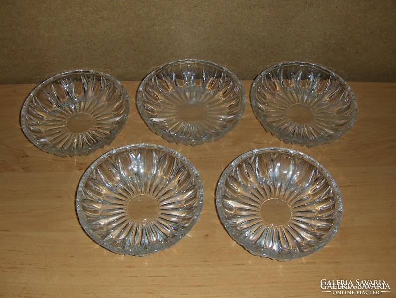 Retro glass small plate set 5 pcs diameter 14 cm (2p)
