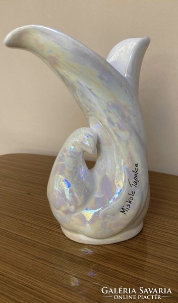 Ceramic vase miskolctapolca dove-shaped souvenir display case