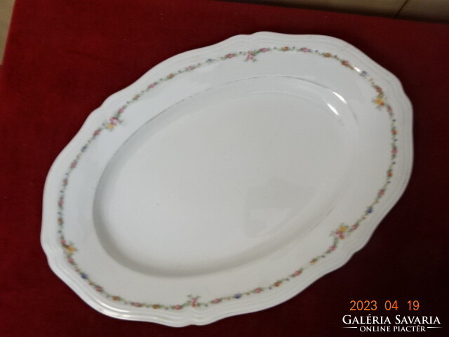 Rheinkrone Bavarian German porcelain, oval meat bowl, small rose pattern. Jokai.