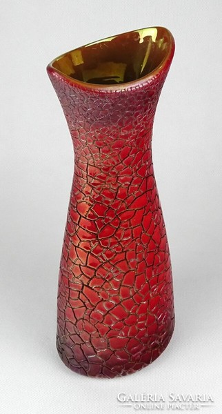 1L461 Repesztett Zsolnay ökörvérmázas váza 28 cm