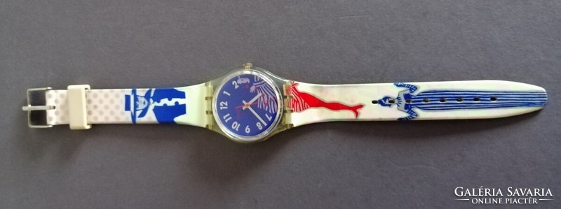 Swatch postmodern designer watch, designer Rene Gruau 1992