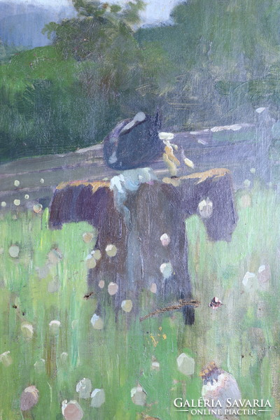 Unknown painter: scarecrow in the poppy field