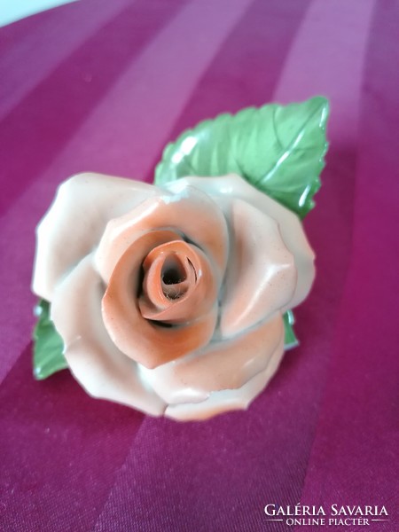 Damaged Herend porcelain rose
