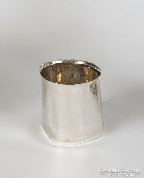 Silver hand hammered vase/holder