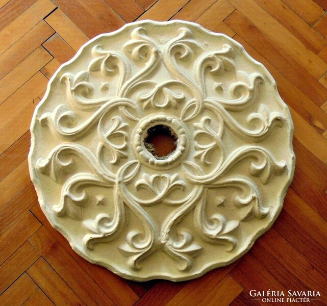 Antique large plaster rosette, chandelier ornament