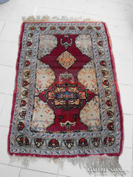 Old, antique carpet, handmade, thick, size 148 x 103 cm without fringes