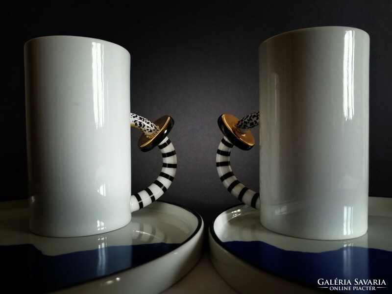 Cattany design gold-black postmodern breakfast set, 1980s