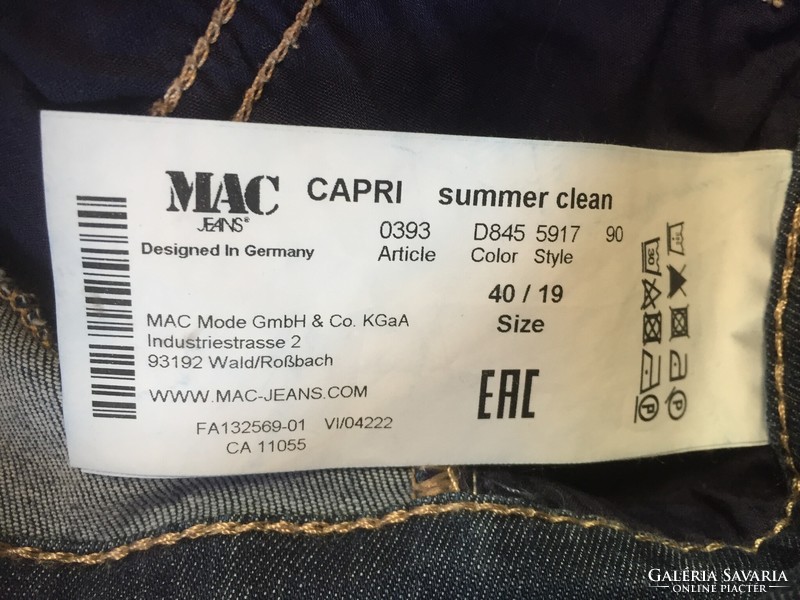 Sötétkék farmer capri nadrág, MAC márka, 40-es, német minőségi termék