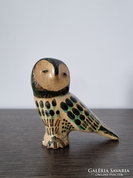 Vintage Mexican ceramic owl, hand painted