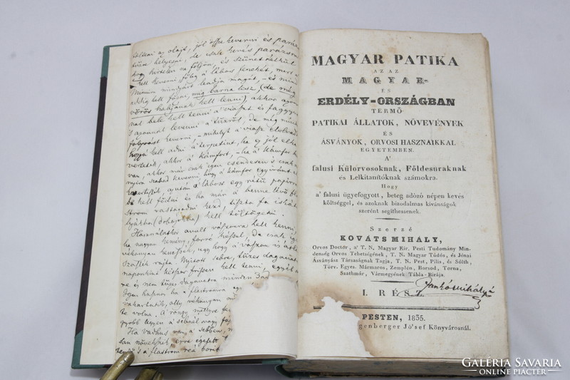 1835 - Kováts Mihály - Magyar patika I-III Teljes példány  - Páratlanul ritka könyv!