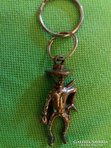 Antique tobacconist bazaar metal copper western lucky luke cowboy figure key ring as shown in the pictures