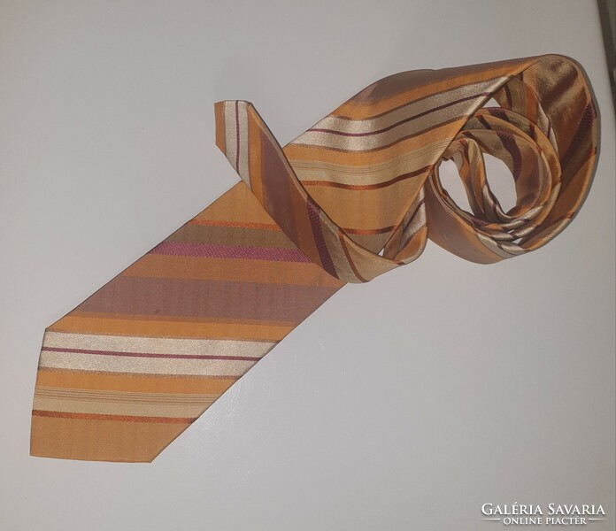 Hugo boss yellow striped silk tie, vintage