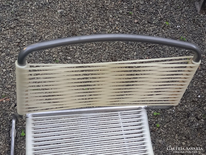 Balcony/garden chair with wire seat/Bauhaus style chair