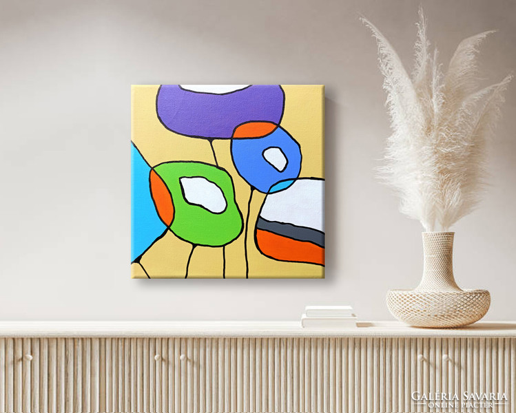Edit voros: cubist poppies abstract painting