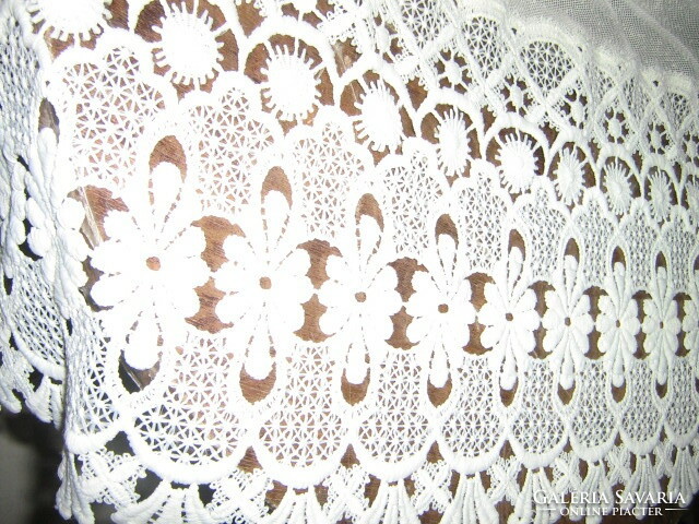 Beautiful vintage white lace panorama curtain