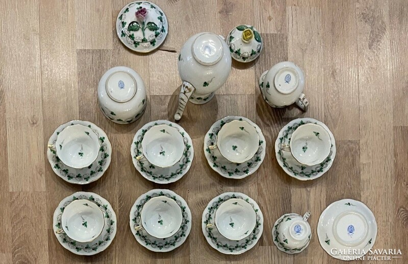 68 Herend parsley pattern dinnerware set + tea set + mocha set + cookie set