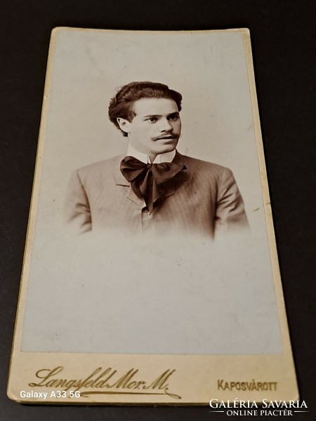 Antik Langsfeld Mór. M. Kaposvárott fotográfia férfi portré