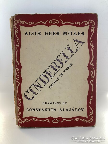 Cinderella (Hamupipőke) antik illusztrált amerikai mesekönyv 1943-ból