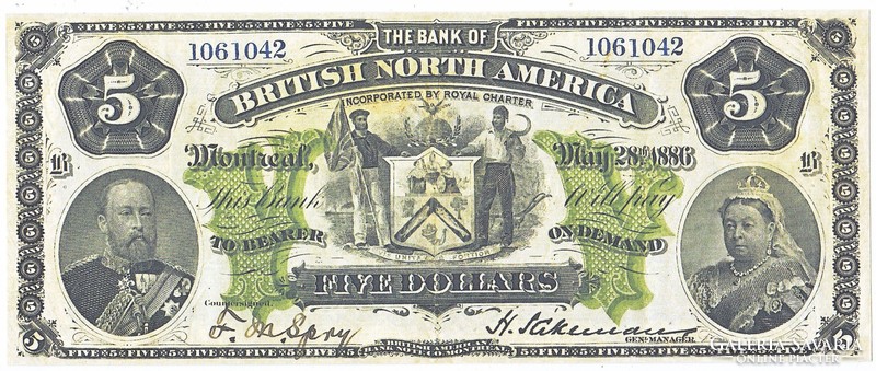 Kanada  5 dollár 1886 REPLIKA
