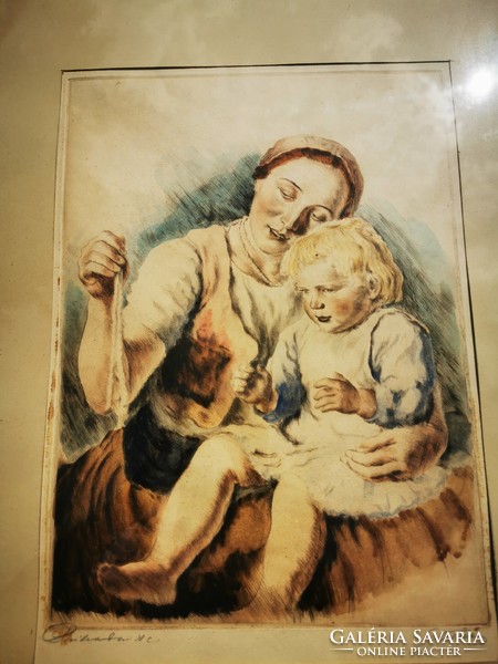 Mother with her child, István oszkár-prihoda glatz