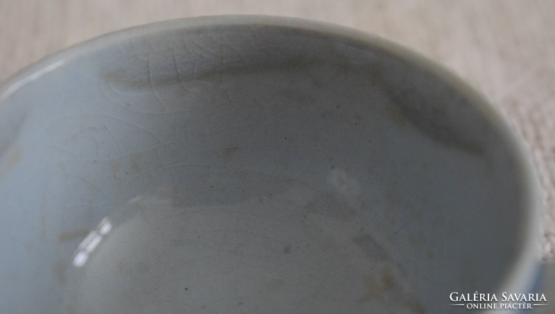 Déposé Creil et Montereau B.& Cie M. mini porcelán edény 8 x 6 cm kék keleti , ázsiai minta
