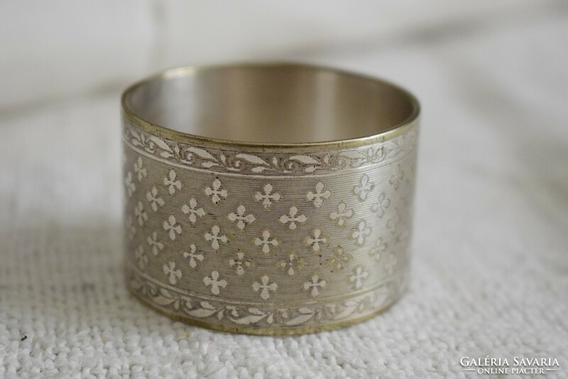 Antique silver-plated marked m.M. Monogram napkin ring 5 x 3.3 cm