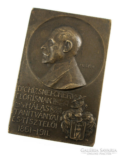 Master Jenő: dr. Chizsnei cherven floral plaque 1861-1911