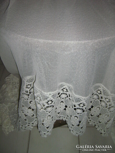 Beautiful vintage white lace panorama curtain