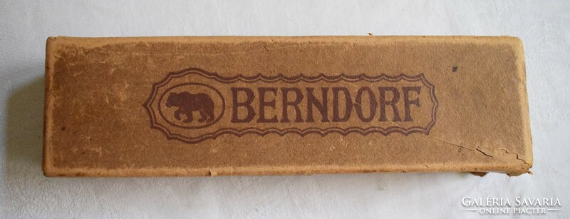 Antique paper advertising box Berndorf alpaca cutlery gift box 30s-40s 23 x 6.5 x 4.8 cm