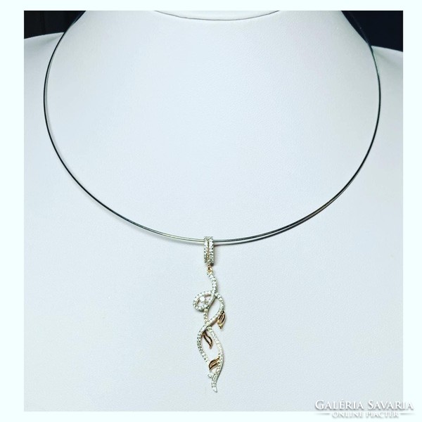 Gold and silver skin-friendly quality crystal pendant and chain or necklace!