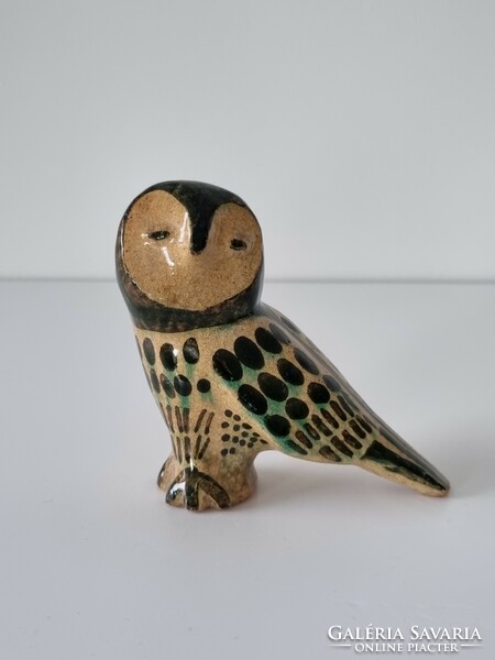 Vintage Mexican ceramic owl, hand painted