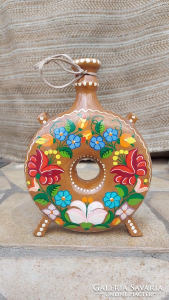 Ceramic water bottle, hand painted, cheap, 23 cm high