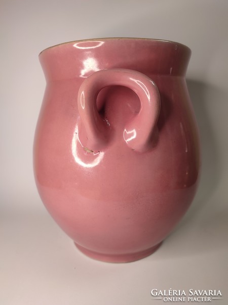 Antik ritka jelzett Zsolnay rózsaszín zsíros bödön szilke hibátlan állapotban