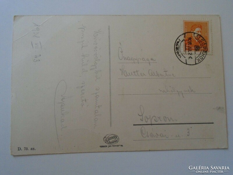 D194986 postcard Hévíz Hévízszentandras - sent to Alsópáhok 1938 - Hutter Albertné Szolnok