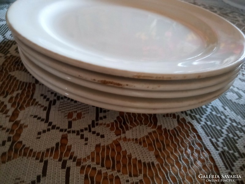 5 granite antique flat plates + 2 antique plates