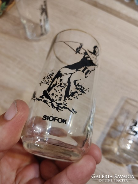 4 db  BALATON Siófok  Zamárdi Révfülöp  pohár készlet sörös poharak