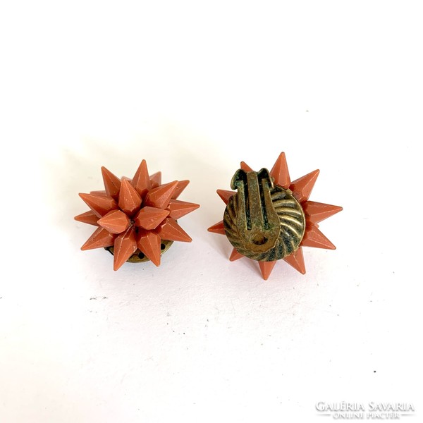 Old star ear clip vintage earrings, retro clip, the jewelry is from the 1960s