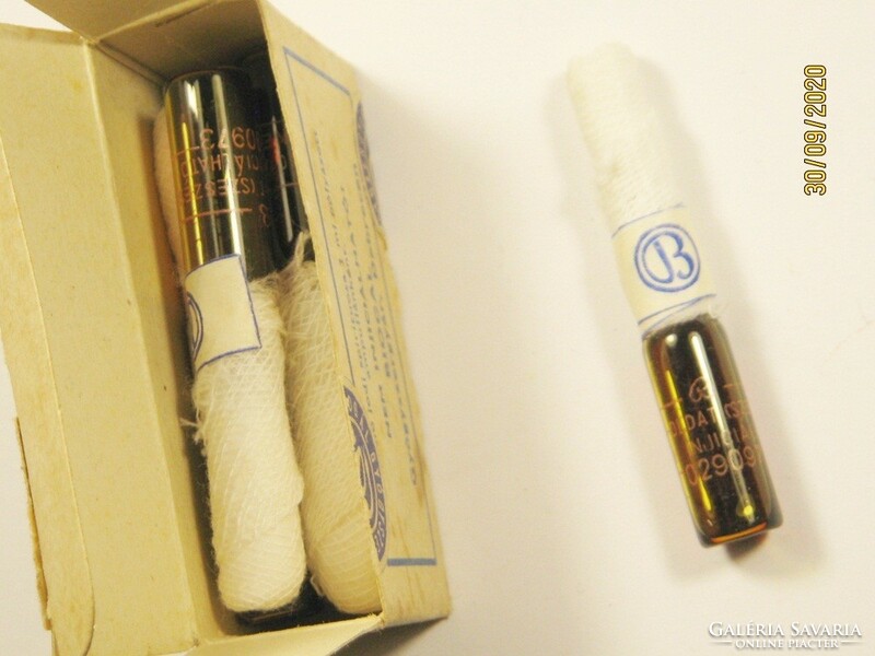 Retro iodine pad - box and ampoule - biogal pharmaceutical factory in Debrecen, manufacturer - from the 1970s